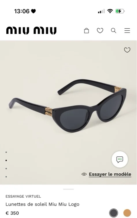 Lunettes de soleil miu miu
