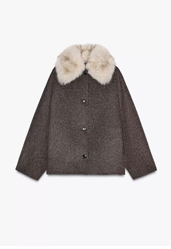 Wool jacket with faux