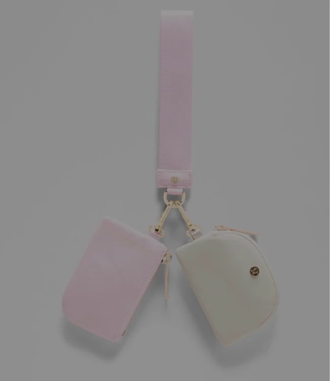 Dual Pouch Wristlet - blissful pink/light lvory - ONE SIZE