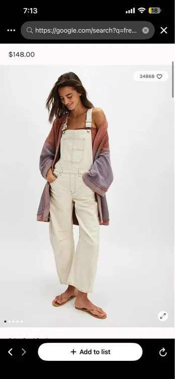We The Free Good Luck Barrel Overalls