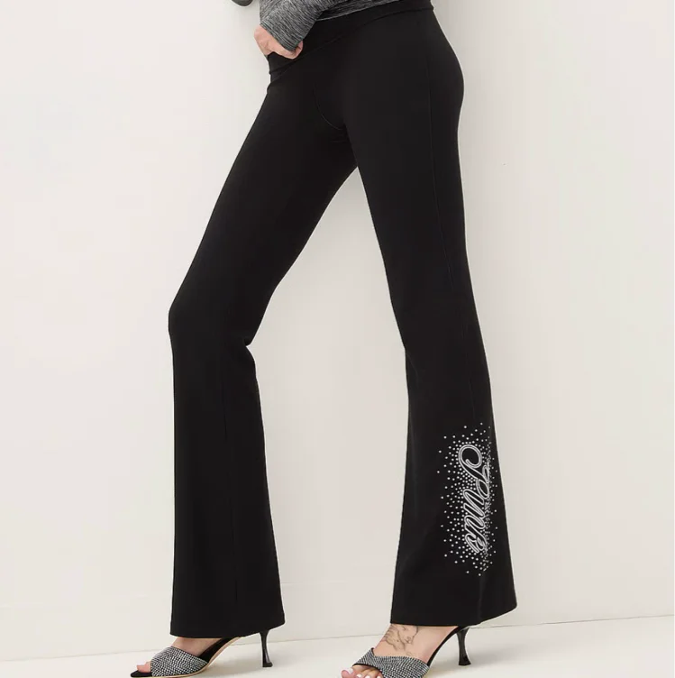 All-Day Cotton Foldover Flare Leggings 