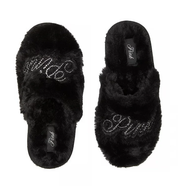 Faux-Fur Closed-Toe Slippers 