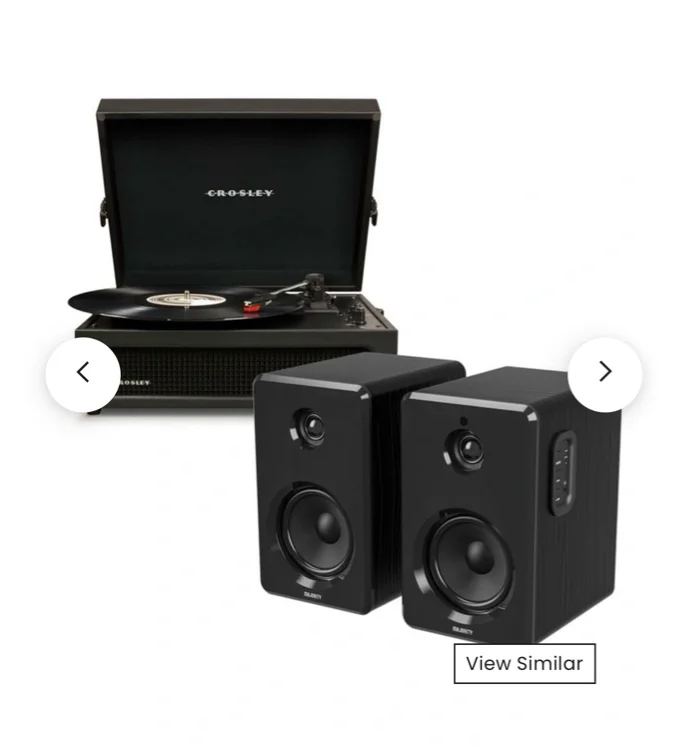 Voyager Bluetooth Portable Turntable Bluetooth Speakers in Black