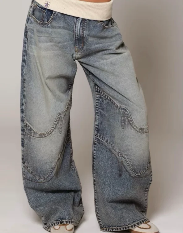 Women's Hip Hop Splice Fashion Basics Retro Jeans Simple Dressing - TikTok Shop