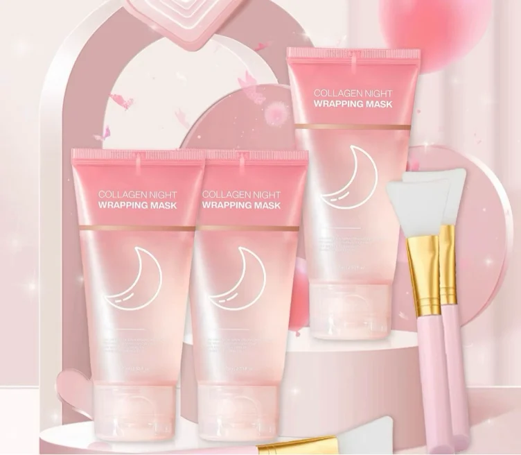 Collagen Night Wrapping Mask, Sleep, Shed and Glow, Elasticity - TikTok Shop