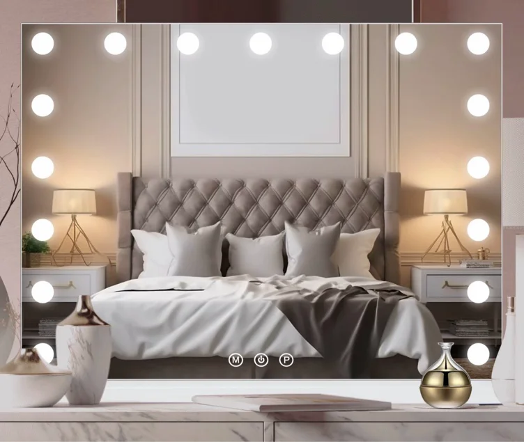 Large Hollywood Vanity Mirror with Lights 80x60 cm Vanity Mirror - TikTok Shop