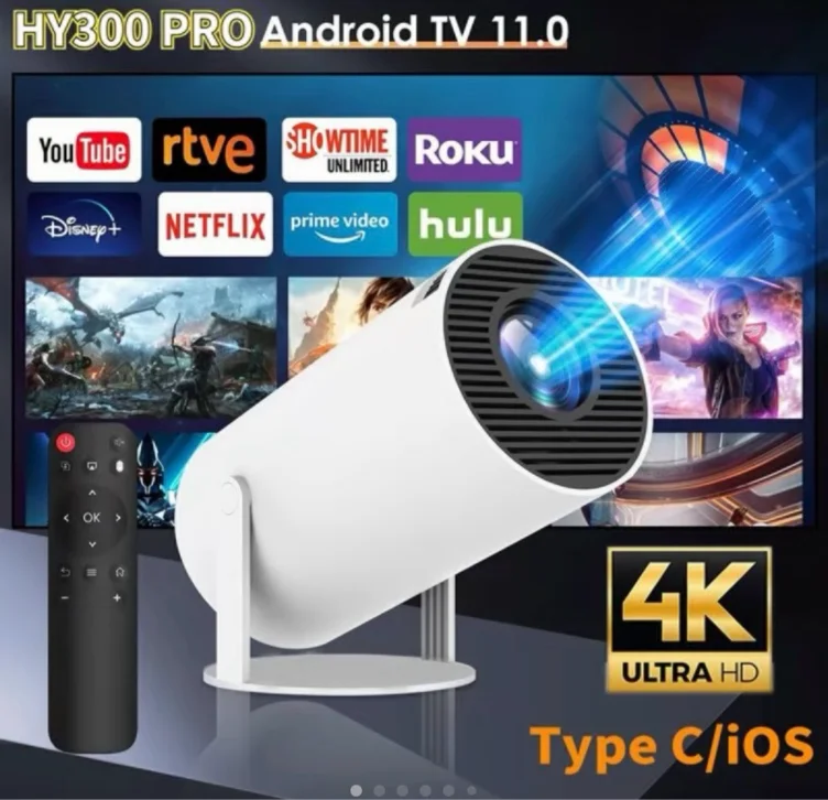 Mini Projector Android TV, Smart Projector Ceiling TV, Remot - TikTok Shop