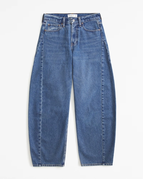 Mid Rise Barrel Jean