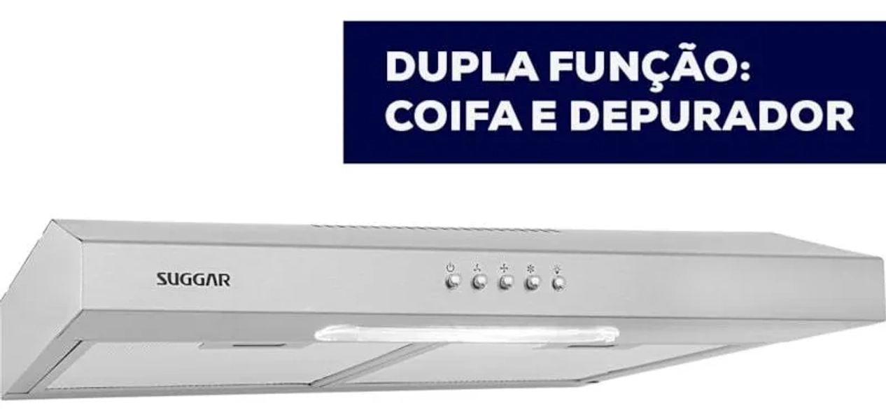 Depurador De Ar Slim 60 Cm Inox 3 Velocidades Suggar  220v