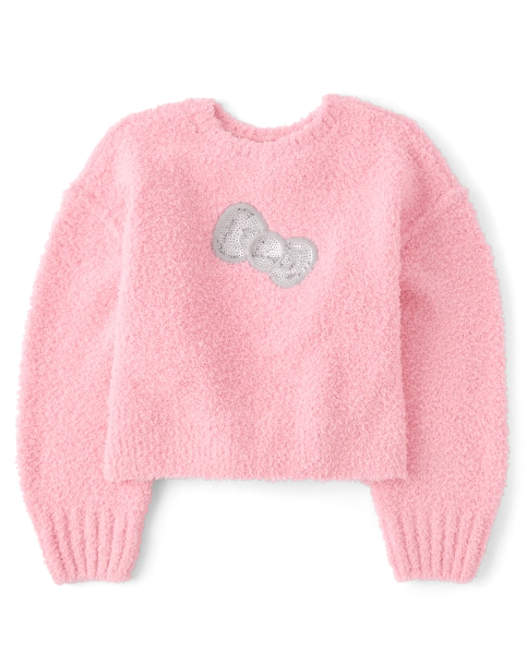 Girls Hello Kitty® Sequin Sweater - ROSE POTTERY