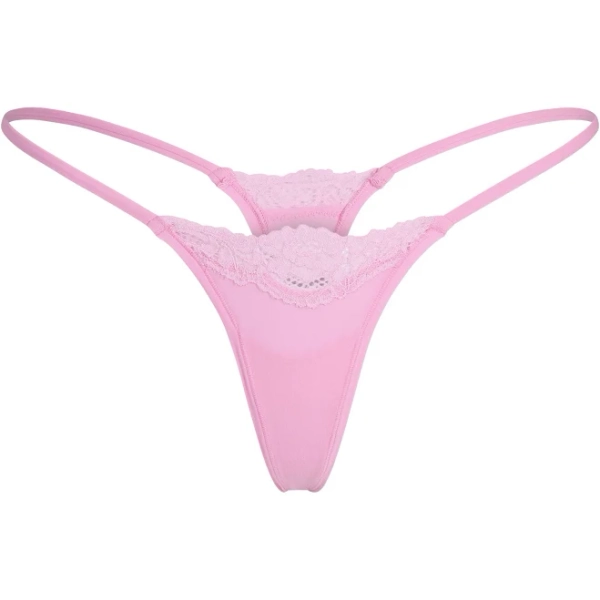 SKIMS String Thong | Bubble Gum Tonal | Pink | Fits Everybody Lace | 3XL | 3X-Large | Plus Size | Women's