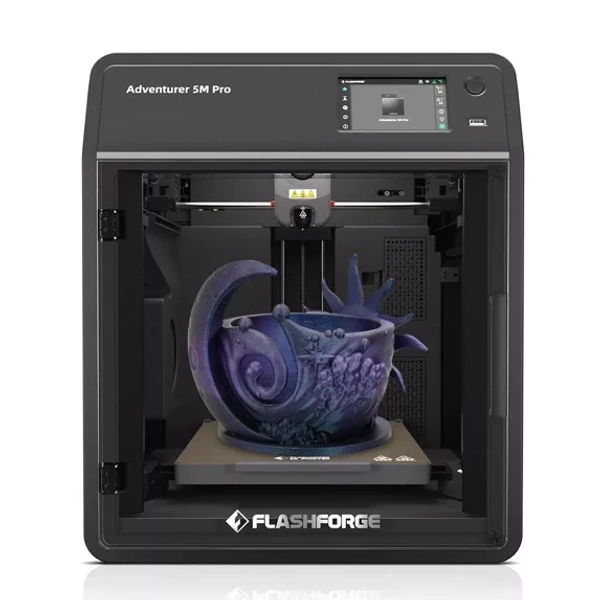 Restored Flashforge 3D Printer Adventurer 5M Pro High Speed 3D Printers with Enclosed Chamber & Display Screen, 8.7 x 8.7 x 8.7 Inch, Black (Refurbished)