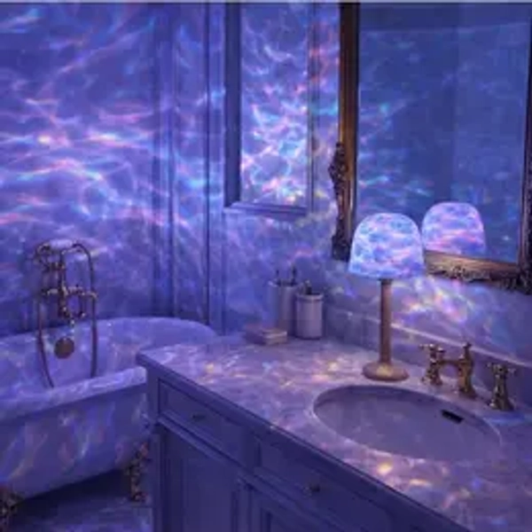 Waterproof Shower Lamp Ocean Wave Lamp 16-Color Ambient RGB USB Wireless Night Lamp with Remote Dimmable Touch Control for Bedroom Living Room Kids Room Outdoor Study Gifts