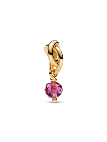 Faceted Pink Eternity Circle Dangle Charm