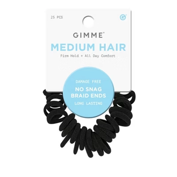 Gimme Beauty Medium No Snag Braid End Hair Tie Bands - 25ct