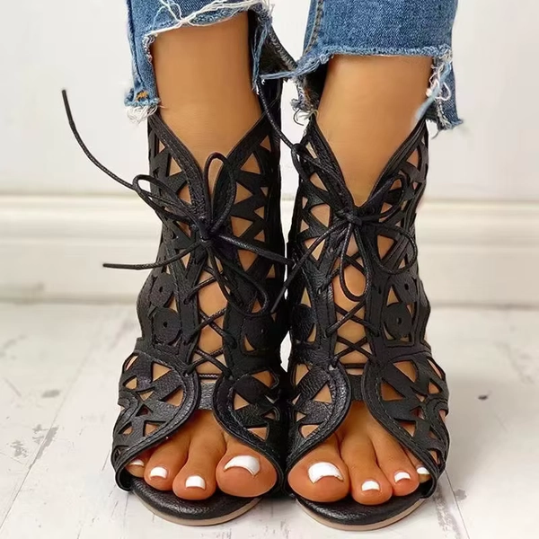 Wedge Sandals for Women 2023 Summer Shoes Fashion Lace Up Low Heel Flat Ladies Sandals Large Size Casual Hollow Out Sandalias - AliExpress 322