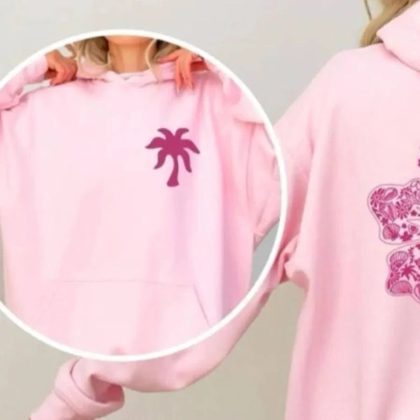 Women's Preppy Palm Puff Hoodie