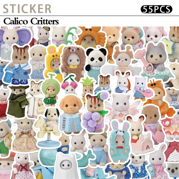 55pcs Calico Critters Stickers Laptop Scrapbook Decoration Graffiti Decals Skateboard Laptop Waterproof Sticker - AliExpress 