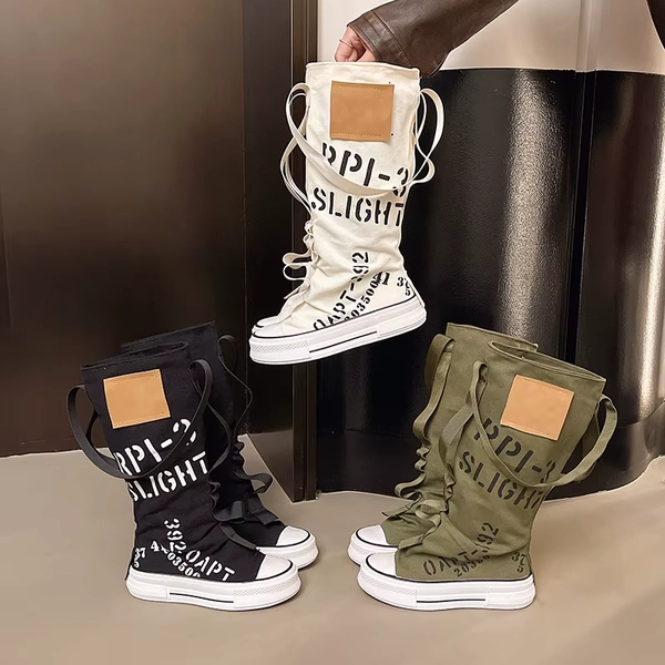 Platform Long-thigh Boots 2025 New Fashionable and Versatile Design Sense Niche High-top Stacking Board Shoes - AliExpress 322