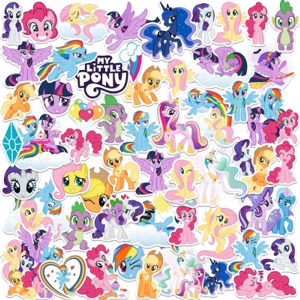 My Little Pony TV Friendship is Magic 50ct Vinyl Large Deluxe Stickers Variety Pack