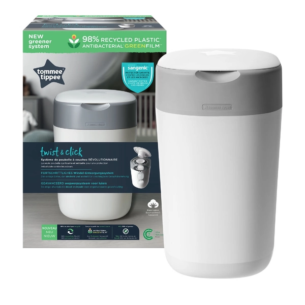 Tommee Tippee Twist & Click Nappy Disposal Unit Cotton White