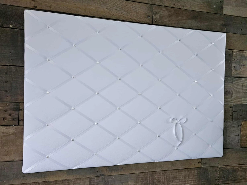 Large white fabric memo, photo, vision board