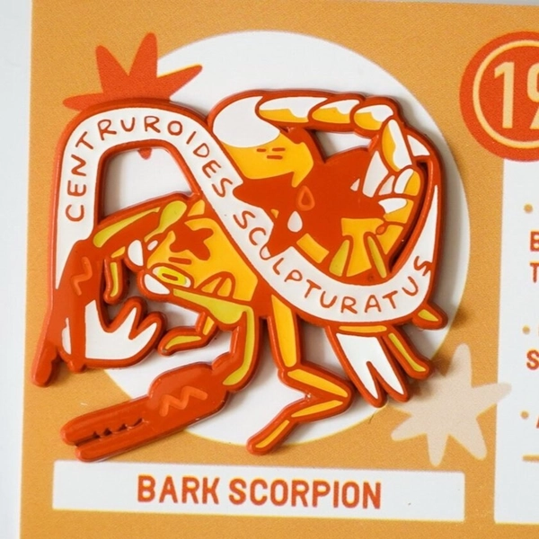 bark scorpion 2" enamel pin