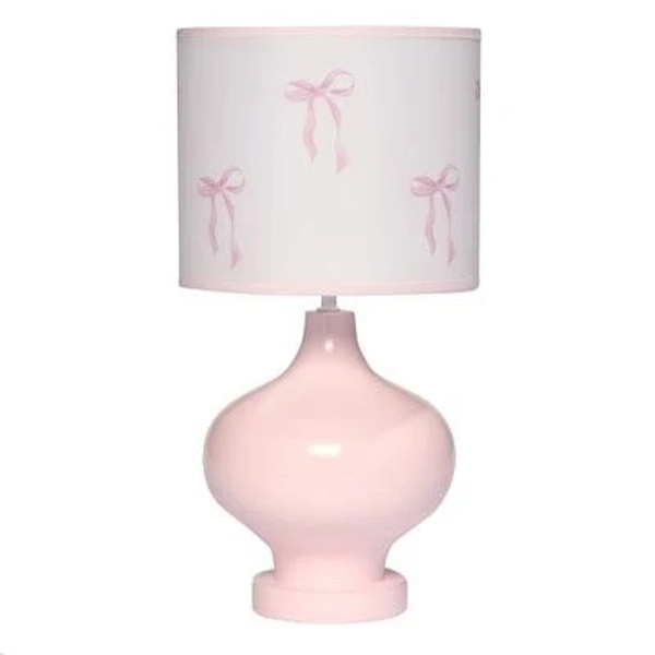 Lambs & Ivy Coquette Floral Aesthetic Pink Bows Lamp with Shade