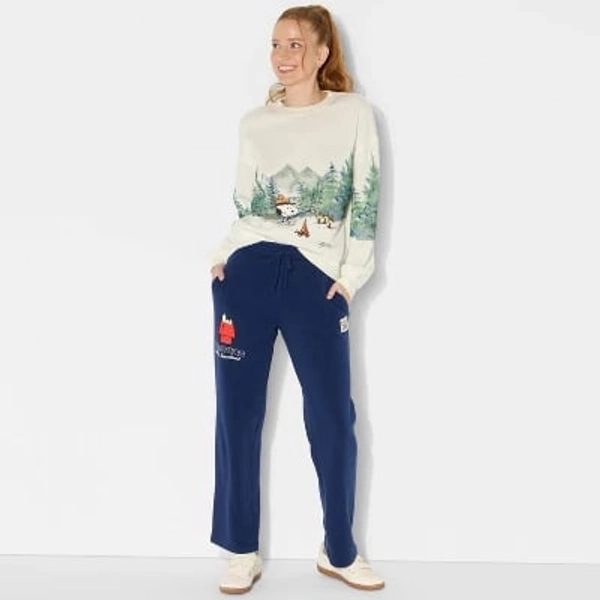 Women's Snoopy Fleece Graphic Pullover Sweatshirt - Cream XXS