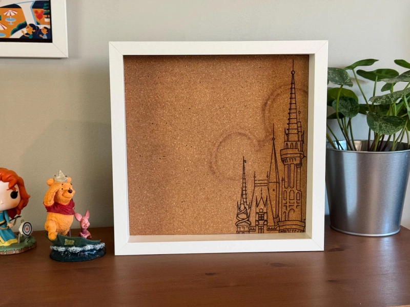 Laser Engraved Disney Castle Pin Board, Cork Trading Display (9.25") - Etsy
