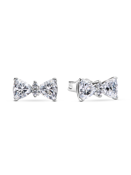 Sparkling Bow Stud Earrings