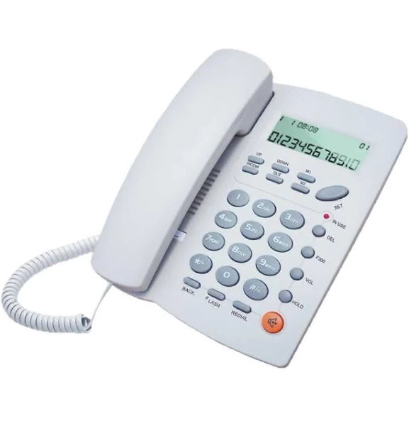 Intercom telephone for office/hospital/hotel with caller ID, landline phones with answering machine, ABS corded landline telephones, white.