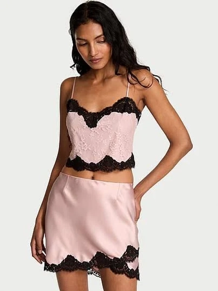Dream Angels Satin Lace Cami & Mini Skirt Set