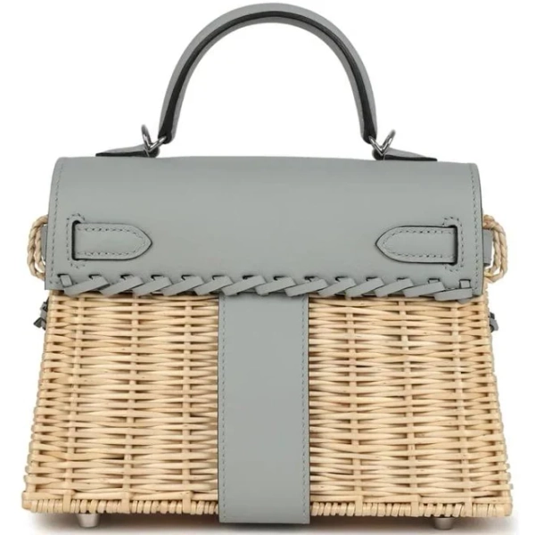 Hermès Mini Picnic Kelly 20 Bleu Glacier Swift Palladium Hardware