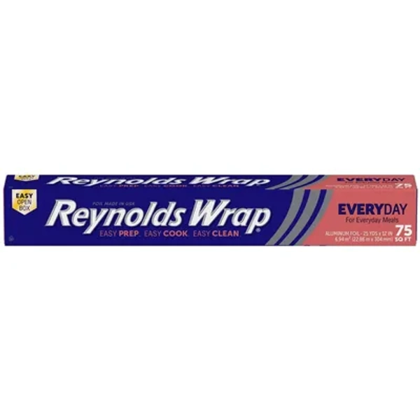 Reynolds Wrap Standard Aluminum Foil - 75 sq ft: Multipurpose, BPA-Free, Protects Against Stains, Oven-Safe