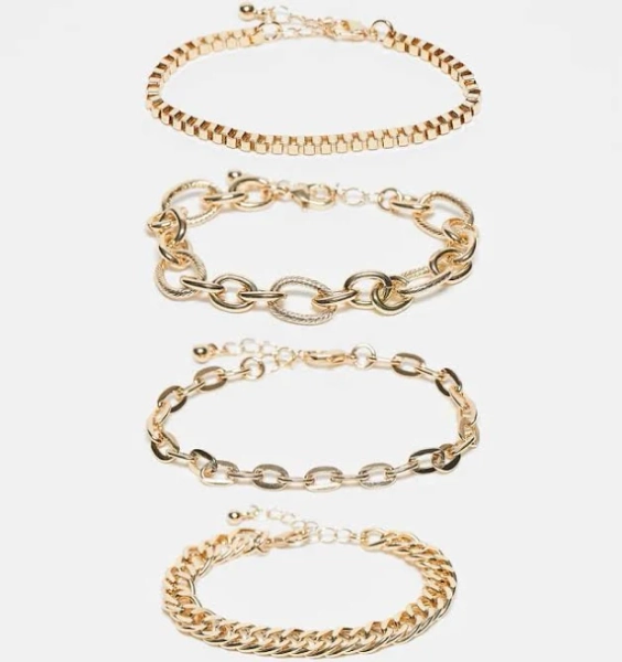 ASOS Design Pack of 5 Chain Stacking Bracelets