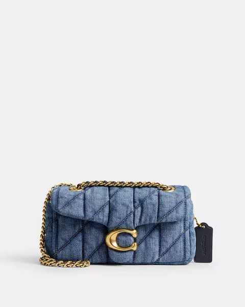 Brass/Indigo Tabby Shoulder Bag 20 With Quilting