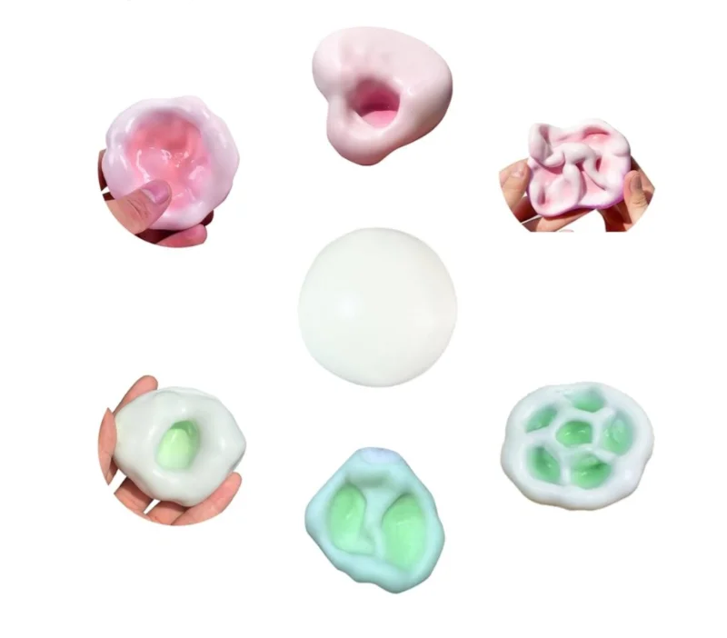 Shapeable Squishy Toys Stress Balls Stress Relief Sand Glutinous Balls Fidget Toys for Adults Anxiety Relief Pink