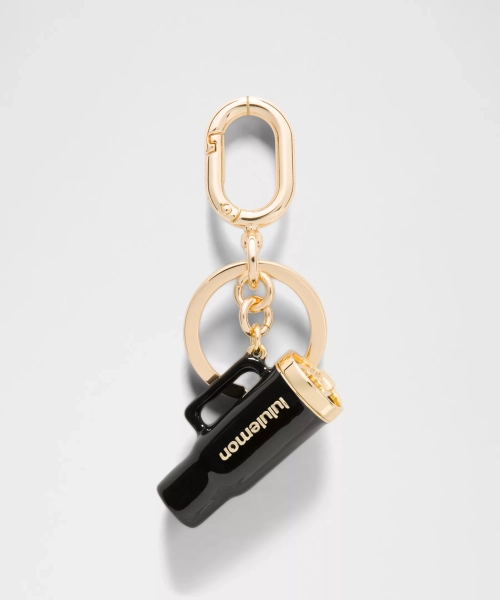 Tumbler Charm Keychain - Black/Gold - ONE SIZE