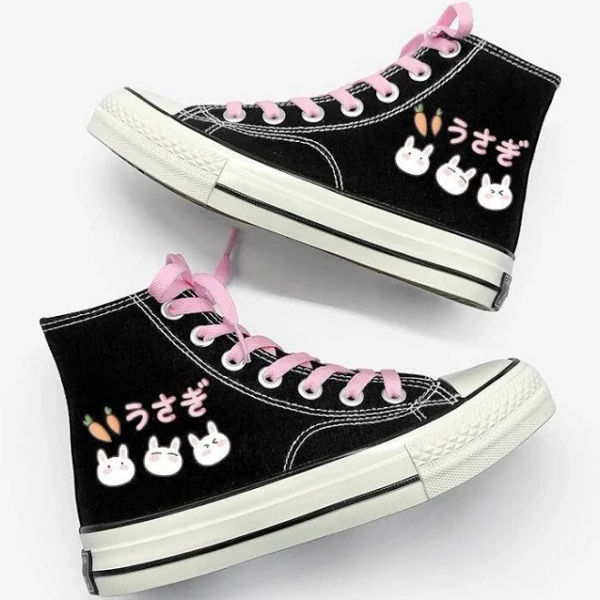 Kawaii Babe High Top Bunny Carrot Sneakers