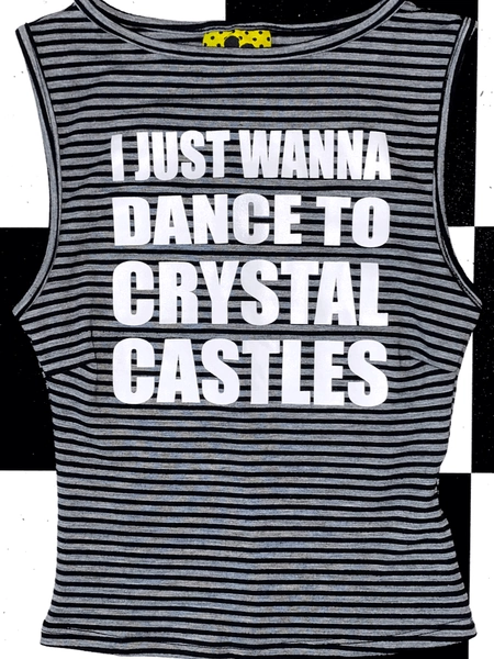 SWEET LORD O'MIGHTY! CRYSTAL CASTLES STRIPED FITTED TANK