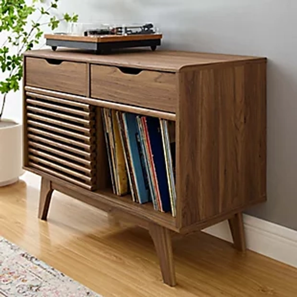 Modway Render 2-Drawer Vinyl Record Display Stand
