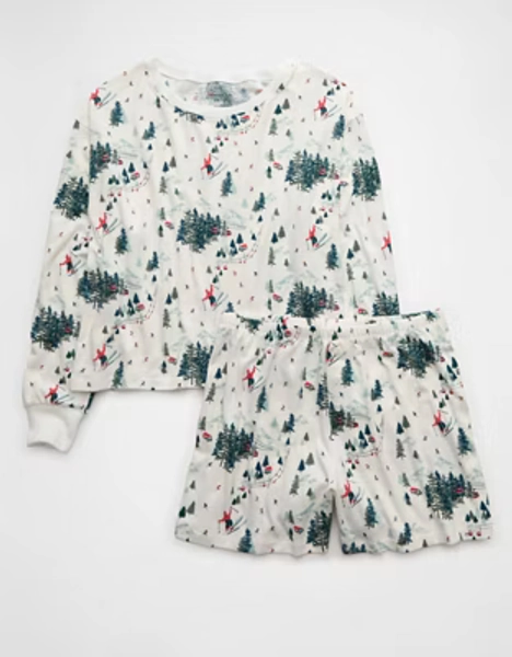 AE Luxe Plush Holiday PJ Set