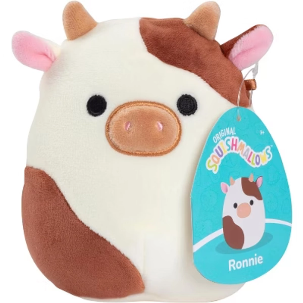 Squishmallows 5-Inch Ronnie The Brown Cow - Official Jazwares Plush - Collectible Soft & Squishy Mini Stuffed Animal Toy - Gift for Kids, Girls & Boys