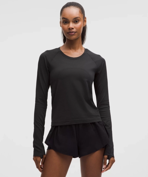 Swiftly Tech Long-Sleeve Shirt 2.0 *Waist Length - Black/Black - 12
