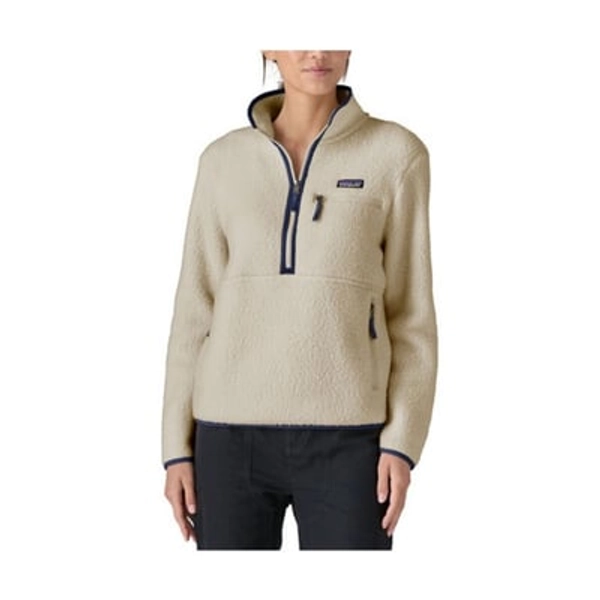 Women's Patagonia Retro Pile Marsupial 1/2 Zip Pullover 2XLarge Natural