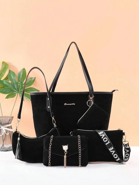 Conjunto de bolsos de diseño único con patrón de rombos, material duradero, gran capacidad y diseño elegante. Incluye bolso de hombro, bandolera, bolso de mano y bolso de mano. Nuevo favorito de moda transfronteriza, fácil de lucir elegante.