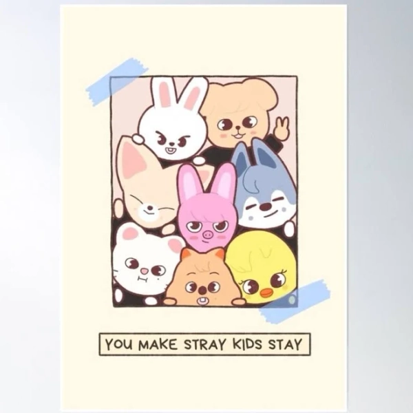Skzoo Stray Kids Skzoo Members Ot8 Profiles You Make Skz Stay Stray Kids Poster by Kpop-Noona