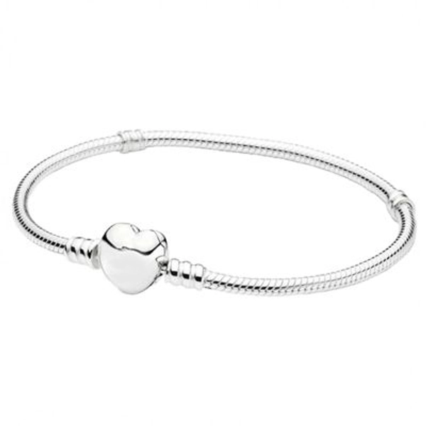 Donatello Gian Shiny Heart Charm Bracelet