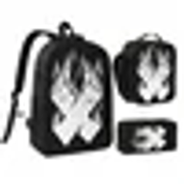 3PCS Casual Daypack Sam And Colby 17 Inch Backpack Set Bookbag+Pencil Case+Lunch Bag Combination For Travel Work Camping